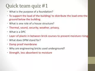 Quick team quiz #1