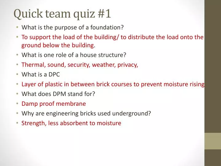 quick team quiz 1