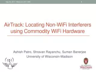 AirTrack: L ocating N on-WiFi Interferers using Commodity WiFi Hardware