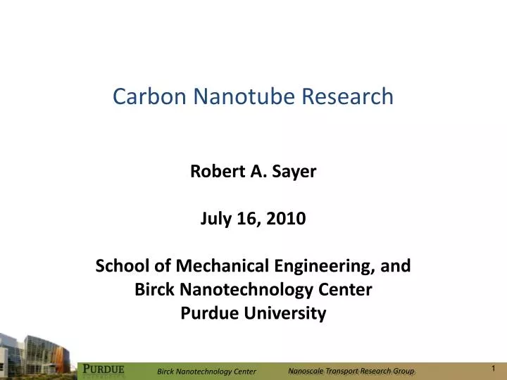 carbon nanotube research