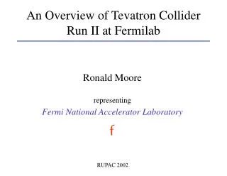 An Overview of Tevatron Collider Run II at Fermilab