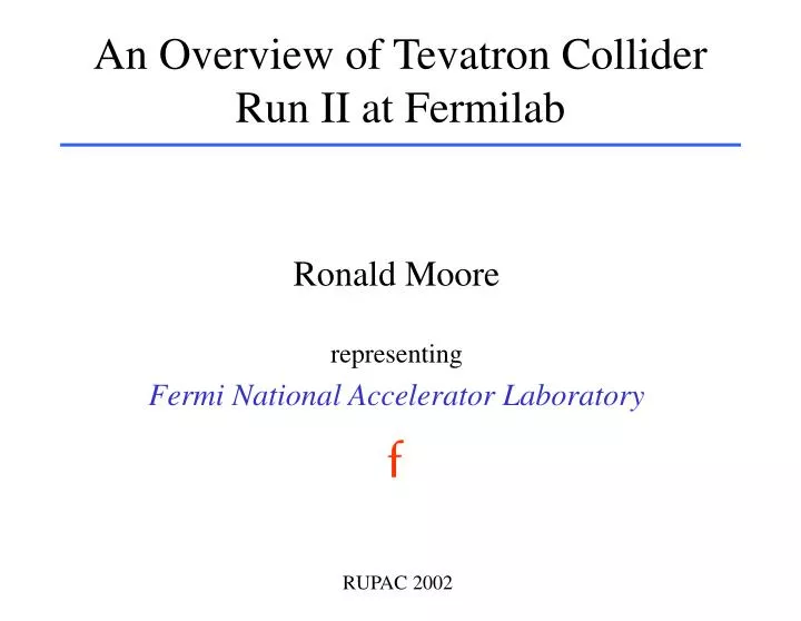 an overview of tevatron collider run ii at fermilab
