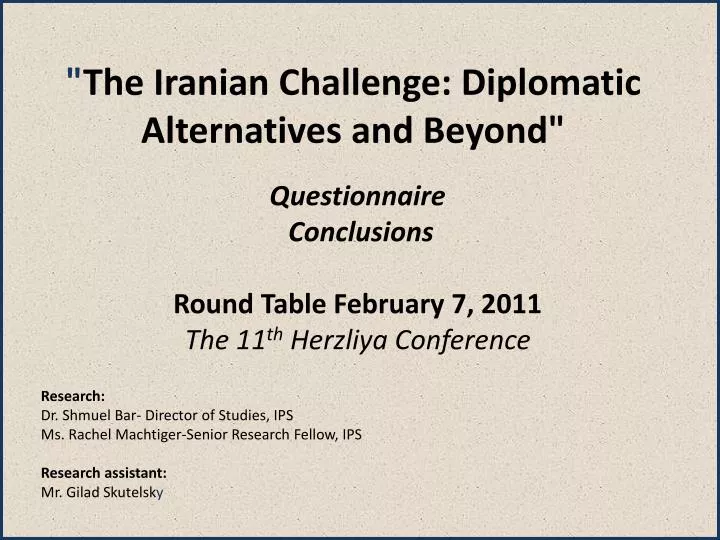 the iranian challenge diplomatic alternatives and beyond