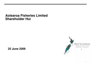 Aotearoa Fisheries Limited Shareholder Hui