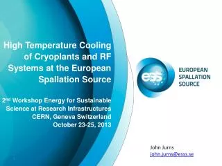 High Temperature Cooling of Cryoplants and RF Systems at the European Spallation Source