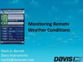 Monitoring Remote Weather Conditions