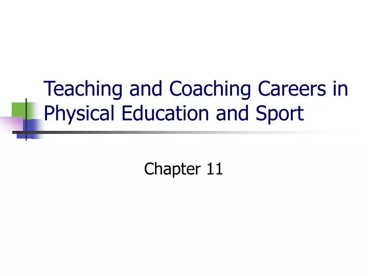 teaching and coaching careers in physical education and sport