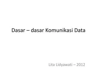 dasar dasar komunikasi data