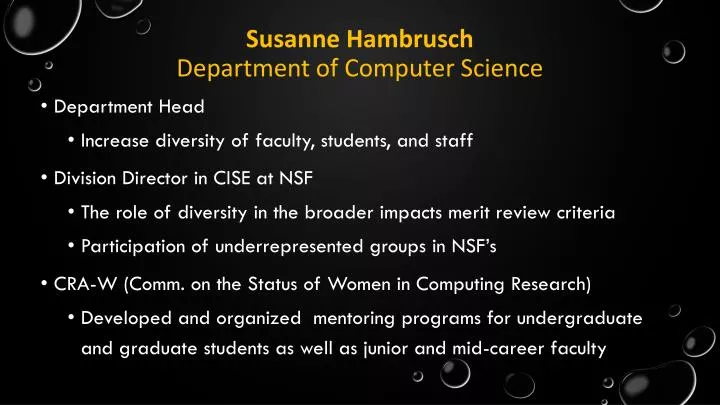susanne h ambrusch department of computer science