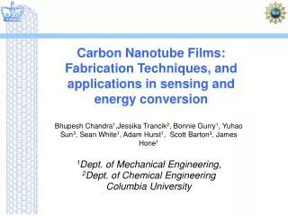 Carbon Nanotube Films: Fabrication Techniques, and applications in sensing and energy conversion