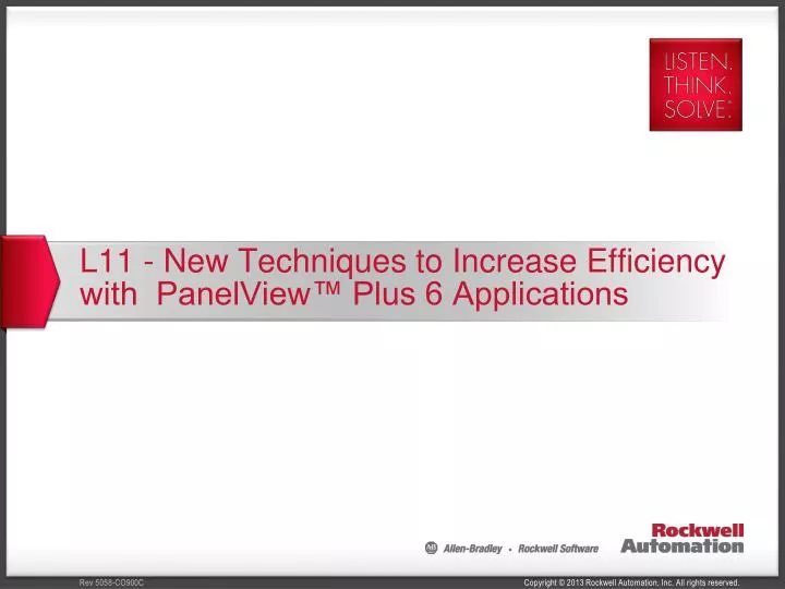 l11 new techniques to increase efficiency with panelview plus 6 applications