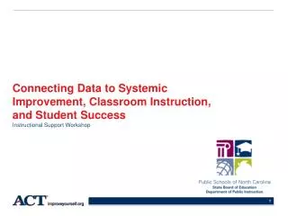 Connecting Data to Systemic Improvement, Classroom Instruction, and Student Success