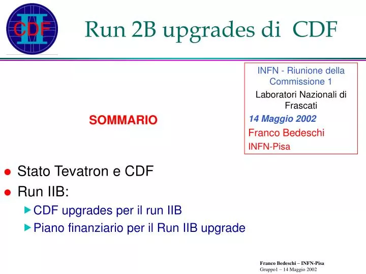 run 2b upgrades di cdf