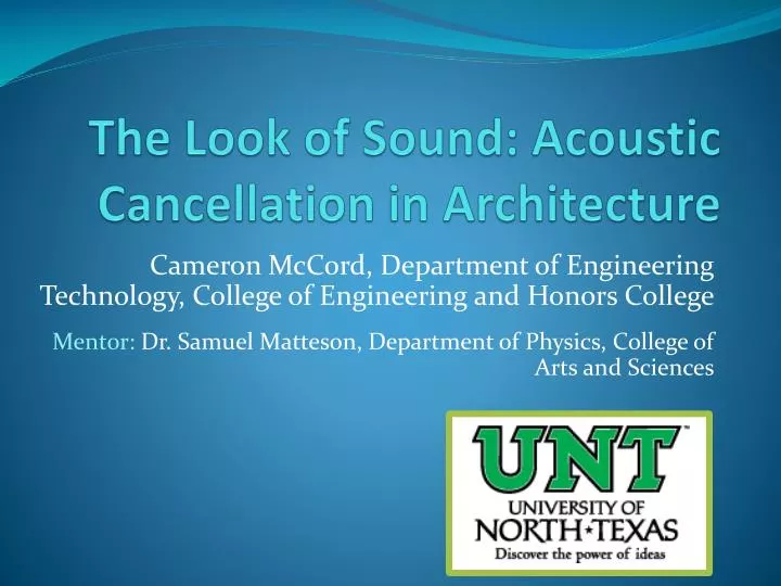 the look of sound acoustic cancellation in architecture