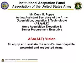 Institutional Adaptation Panel Association of the United States Army