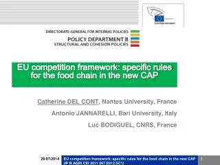 EU competition framework: specific rules for the food chain in the new CAP