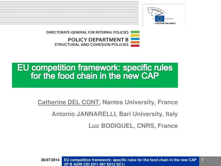 eu competition framework specific rules for the food chain in the new cap