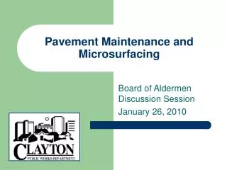 Pavement Maintenance and Microsurfacing