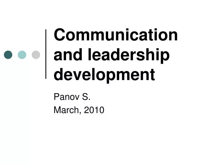 communication and leadership development