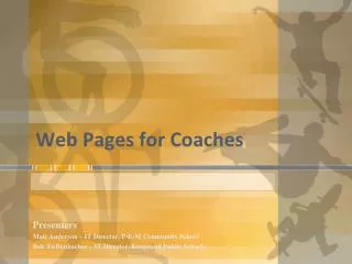 Web Pages for Coaches