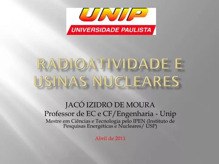 radioatividade e usinas nucleares