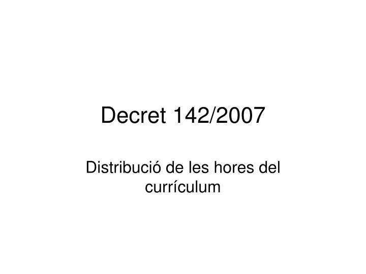 decret 142 2007