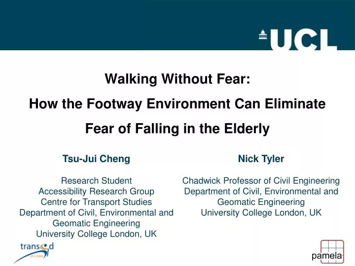 walking without fear how the footway environment can eliminate fear of falling in the elderly
