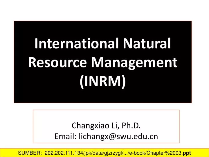 international natural resource management inrm