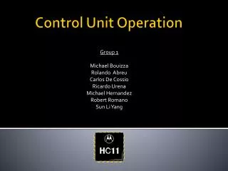 Control Unit Operation