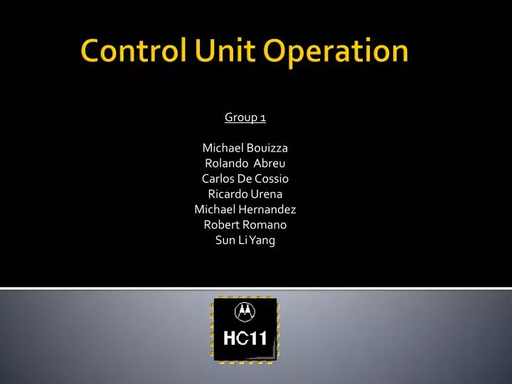 control unit operation