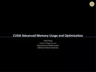 cuda advanced memory usage and optimization