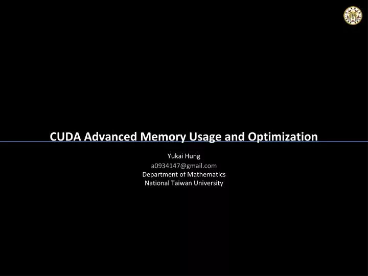 cuda advanced memory usage and optimization