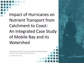 Northern Gulf Coastal Hazards Collaboratory