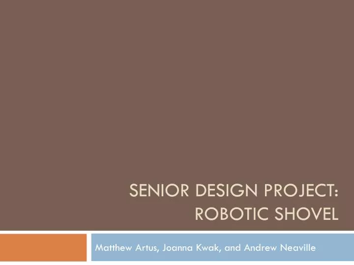 senior design project robotic shovel
