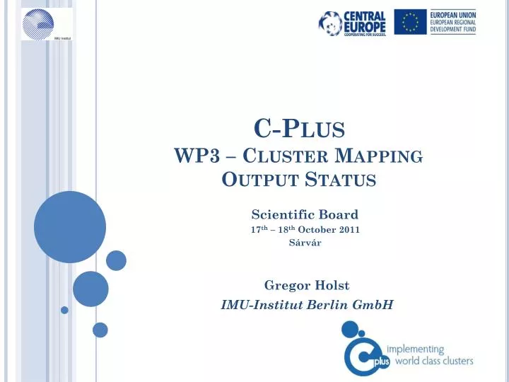 c plus wp3 cluster mapping output status