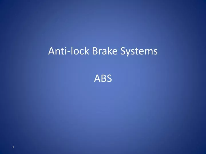 anti lock brake systems abs