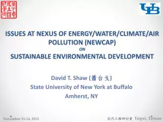 David T. Shaw ( ??? ) State University of New York at Buffalo Amherst, NY
