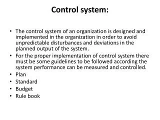 Control system: