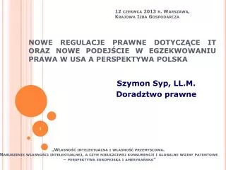 Szymon Syp, LL.M. Doradztwo prawne
