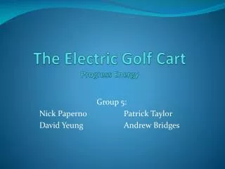 The Electric Golf Cart Progress Energy