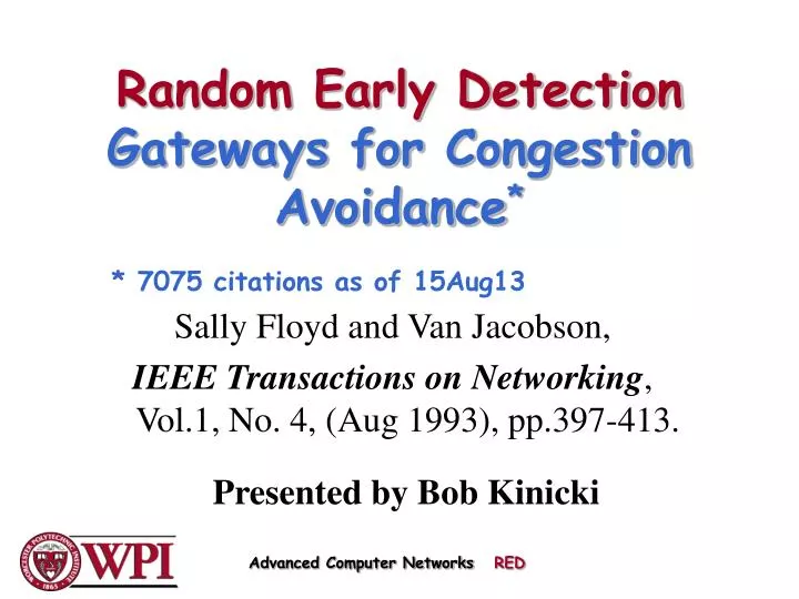 random early detection gateways for congestion avoidance