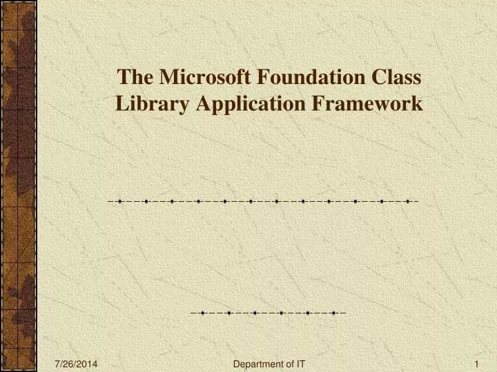 the microsoft foundation class library application framework