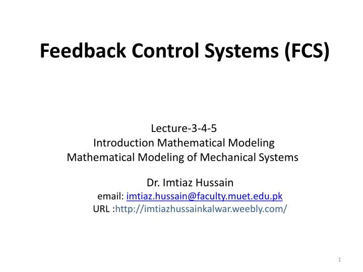 feedback control systems fcs