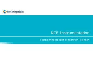 nce instrumentation