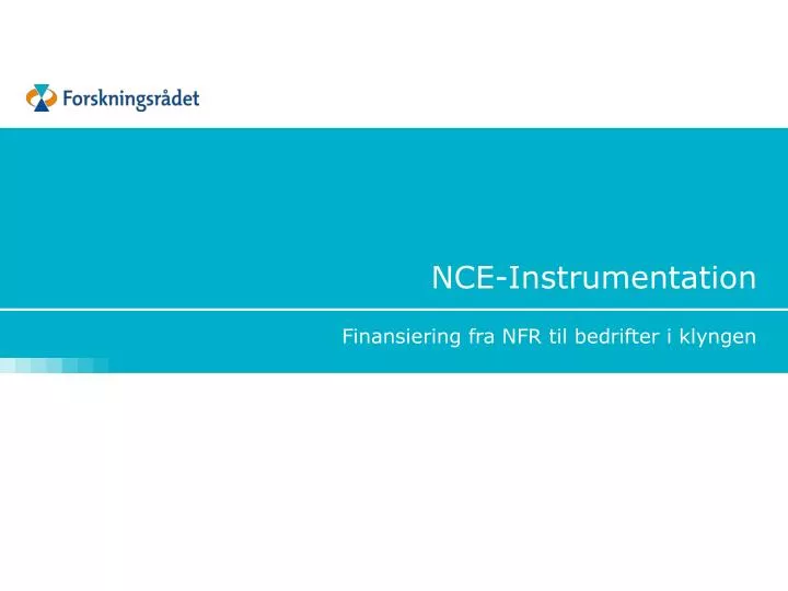 nce instrumentation