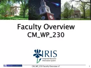 Faculty Overview CM_WP_230