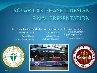 Solar Car Phase II Design Final Presentation