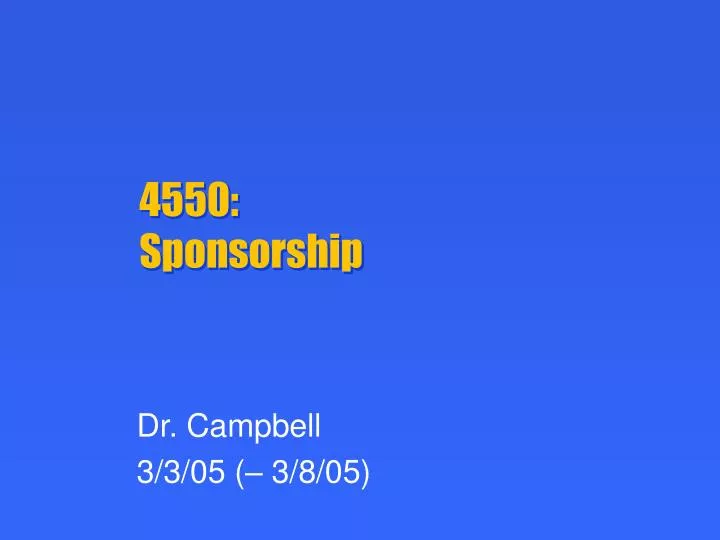 4550 sponsorship