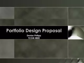 Portfolio Design Proposal