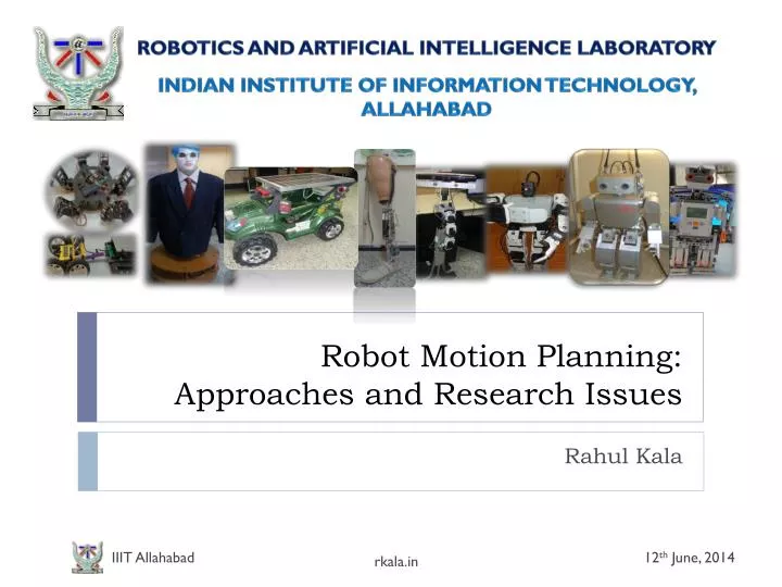 robot motion planning approaches and research issues